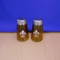 600020SIL-AMB - 2PC. SALT-PEPPER SHAKER AMBER(SIL.)